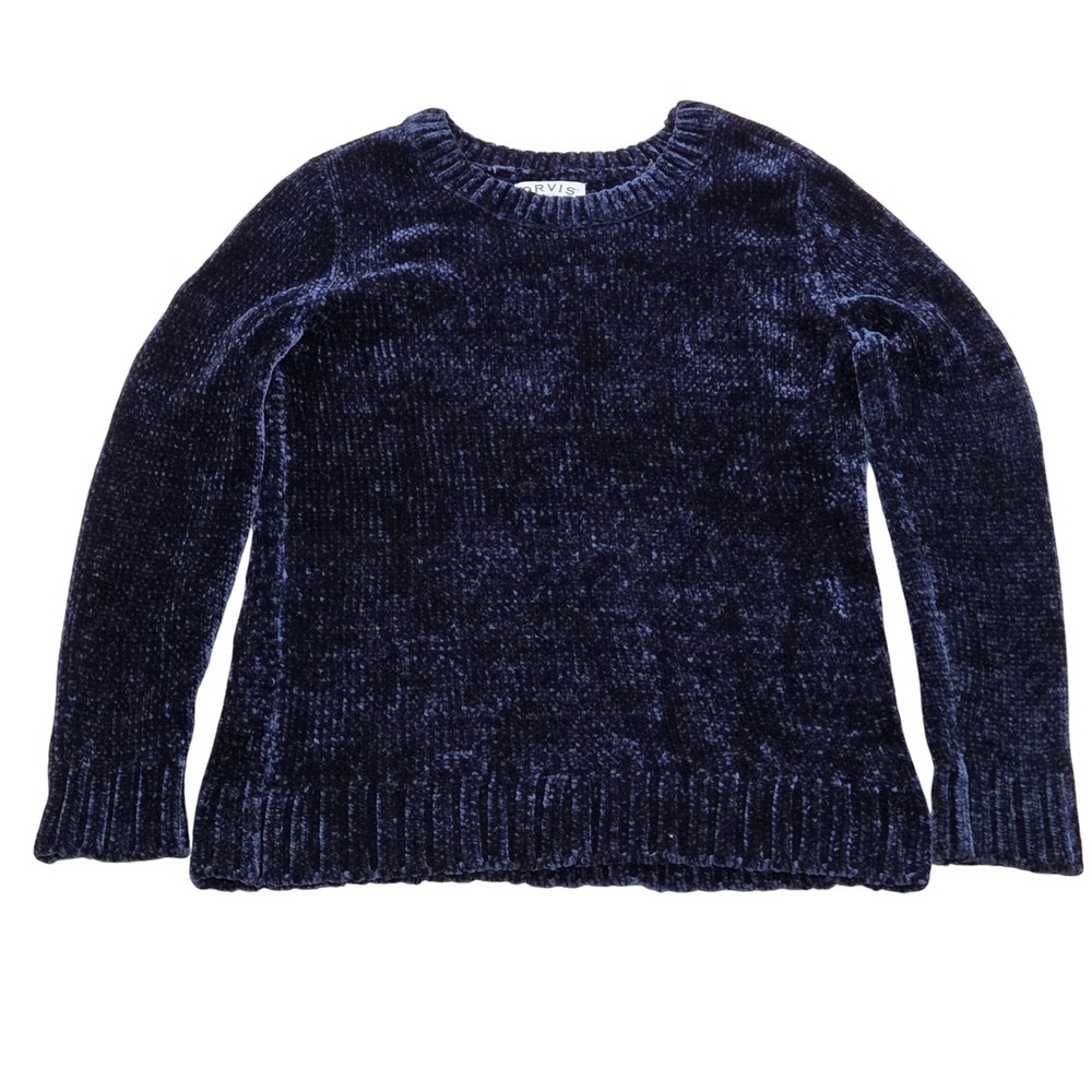 Orvis Classic Collection Womens Medium Blue‎ Chenille Pullover Sweater